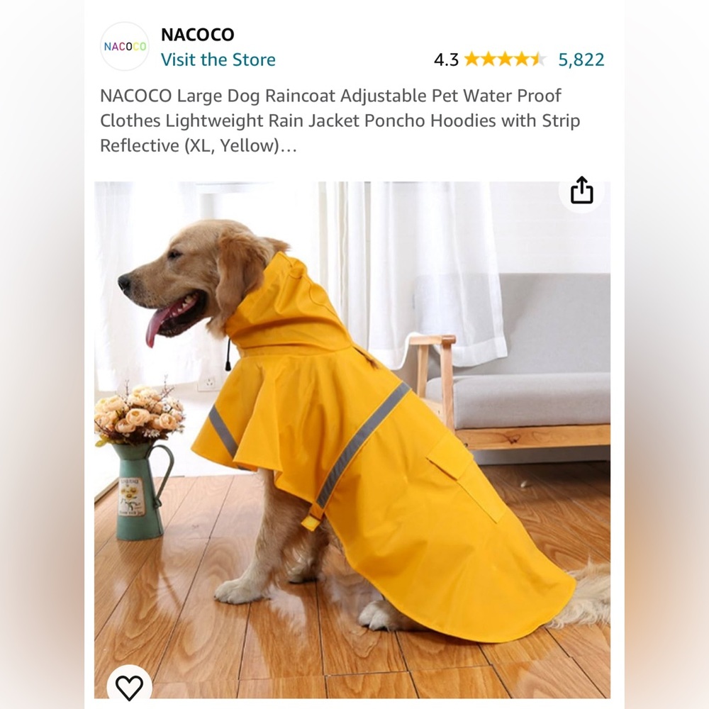 XX Large Dogs Rain Coat